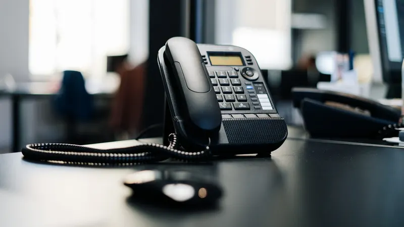 Bürotelefon am Arbeitsplatz